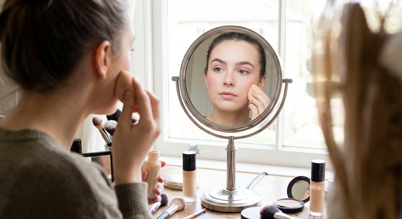 Natural-Look Makeup Routine: Base, Brows, and Long-Lasting Finish